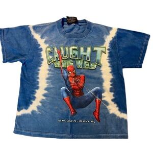 Vintage Spider-Man 2 Tie Dye T-Shirt Boys 9 Youth Freeze Tee Y2K